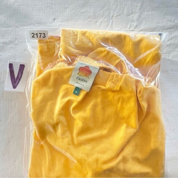 FARM RIO OFF THE SHOULDER KNOTTED CUTOUT MARIGOLD YELLOW MIDI DRESS MEDIUM - Picture 14 of 15